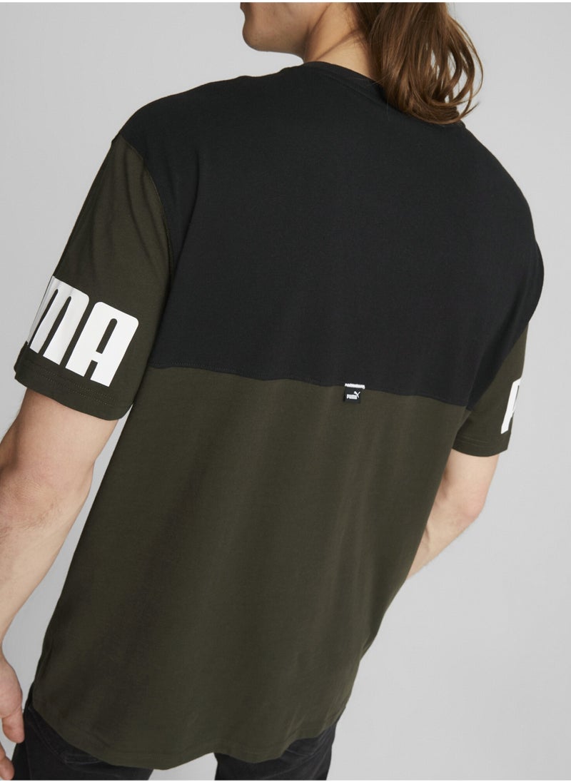 PUMA Power Colourblock Mens Shortsleeve T-shirt  - Image 3