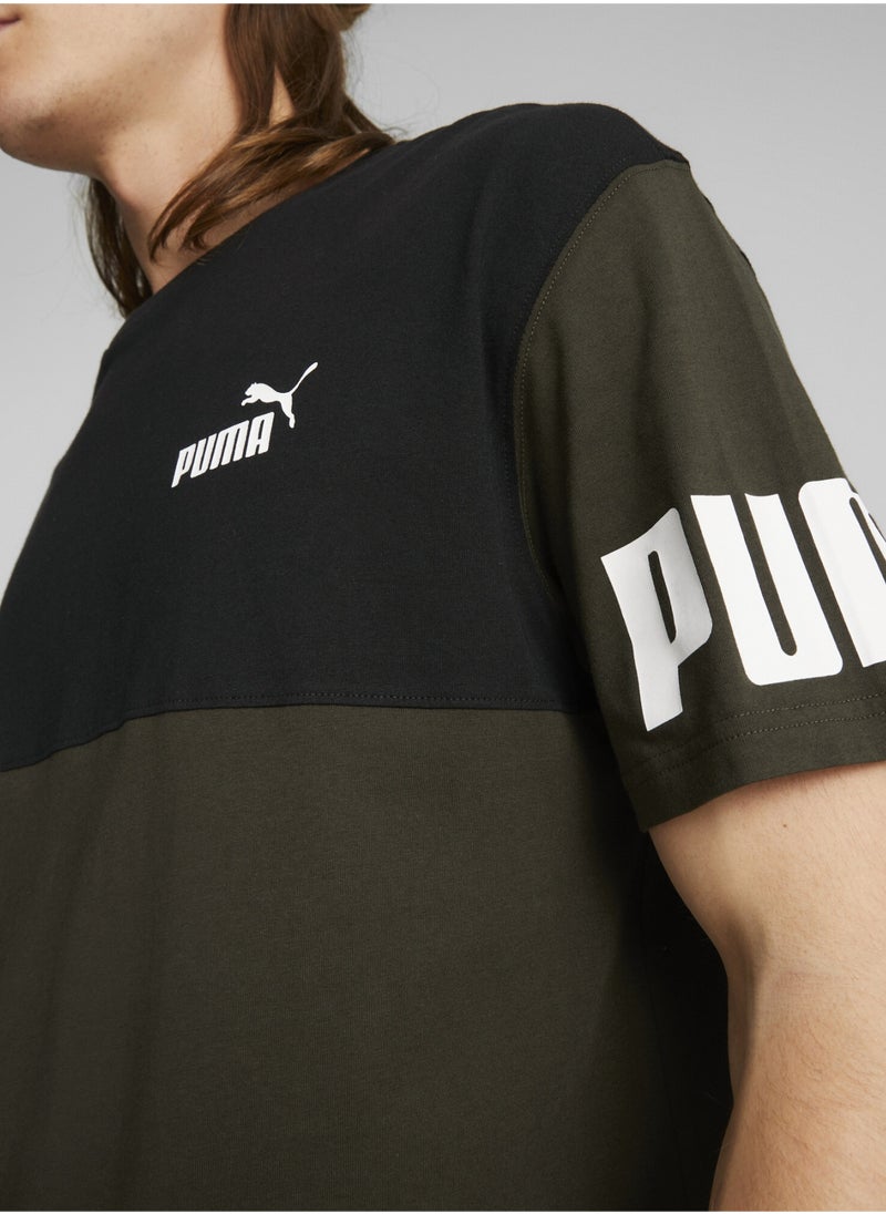PUMA Power Colourblock Mens Shortsleeve T-shirt  - Image 5