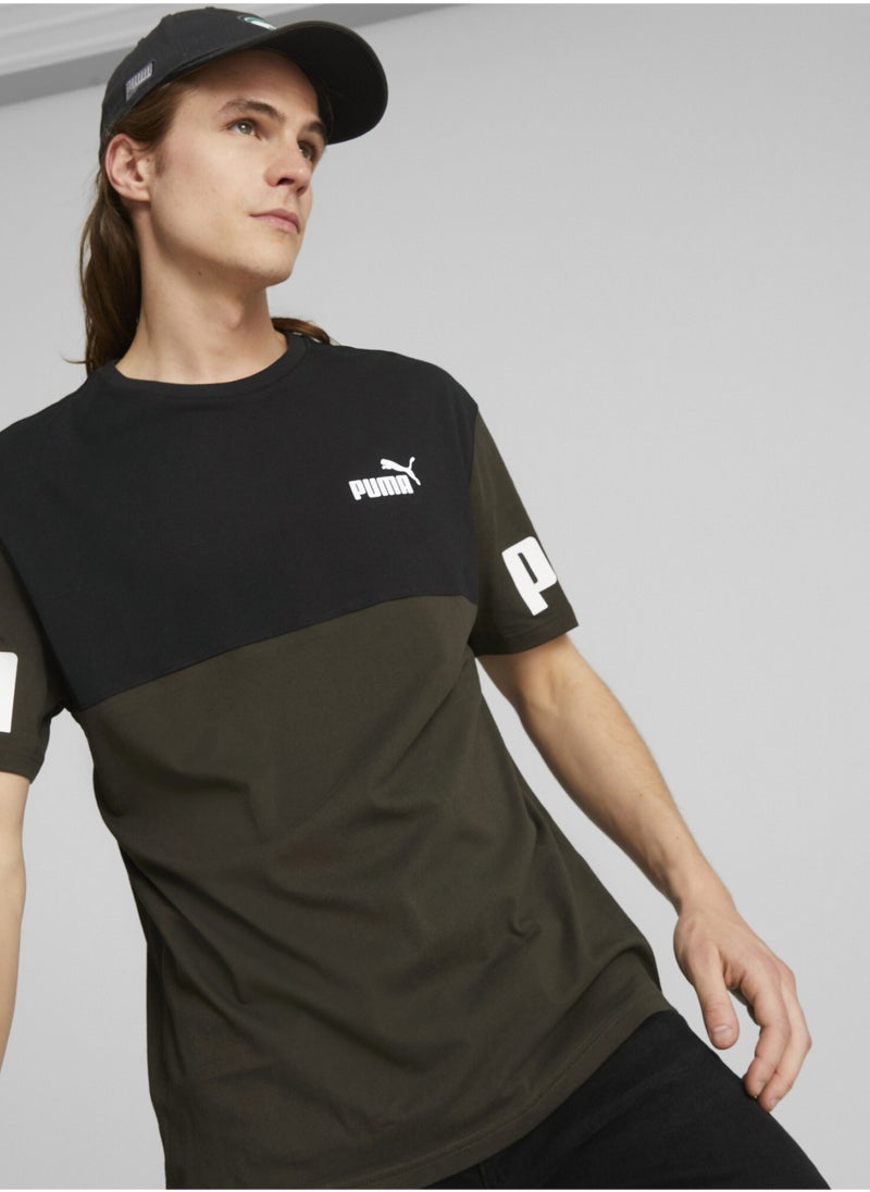 PUMA Power Colourblock Mens Shortsleeve T-shirt  - Image 1