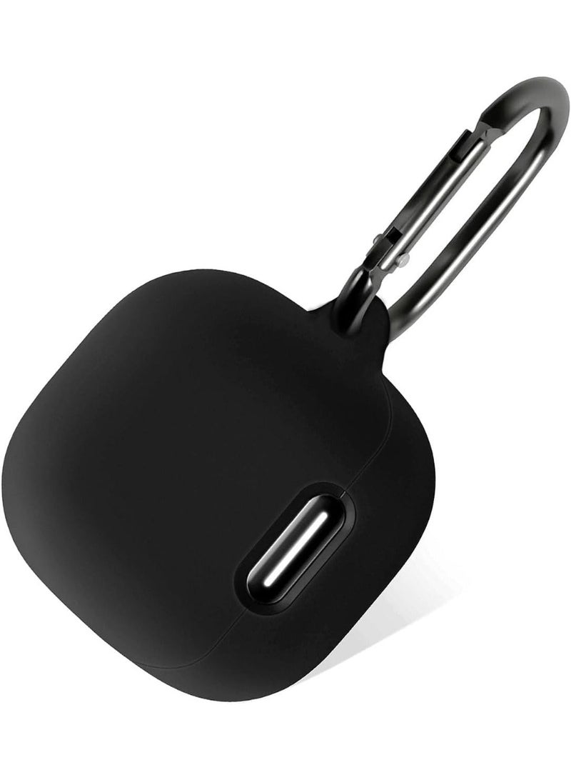 Silicone Case for Anker Soundcore Liberty 4 NC, Shockproof Protective Silicone Cover Compatible with Anker Soundcore Liberty 4 NC Wireless Earbuds, Anti-Scratch Earphone Case with Carabiner – Black - Image 1