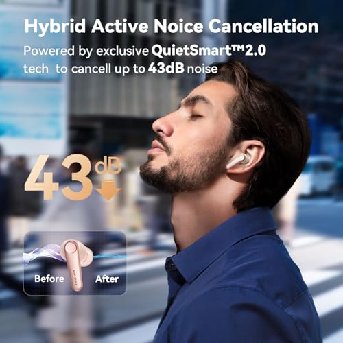 EarFun Air Pro 3 Noise Cancellation Earbuds 2023 VGP Gold Award, Qualcomm aptX Adaptive Sound, 6 Mics CVC 8.0 ENC Wireless Earbuds, Bluetooth 5.3 ANC Earbuds Wireless, Multipoint Connection (Pink) - Image 3