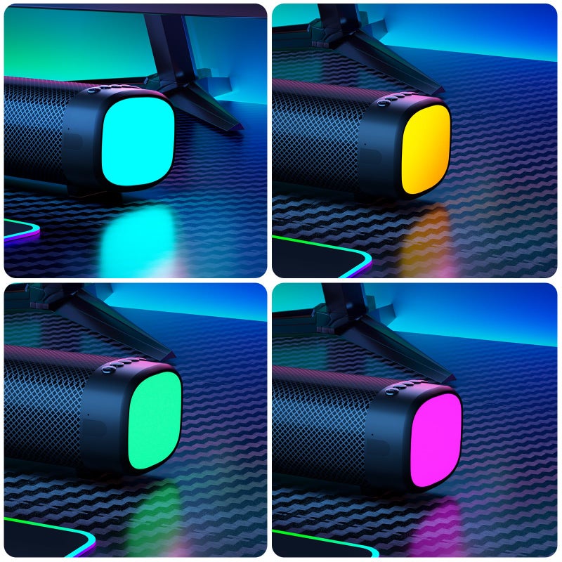 FHNFHN بار صوت FHNFHN لتلفاز ذكي، بار صوت 100 واط مع 3 أضواء RGB ديناميكية، بلوتوث 5.3، اتصال ARC/Opt/AUX، حجم ديناميكي 3 أوضاع معادل، بار صوت قابل للفصل 2 في 1 لتلفاز/كمبيوتر/ألعاب/بروجيكتورات - Image 2