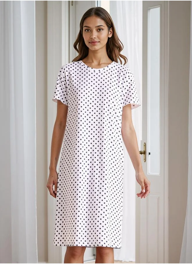 FAV Polka Dot Print Night Dress