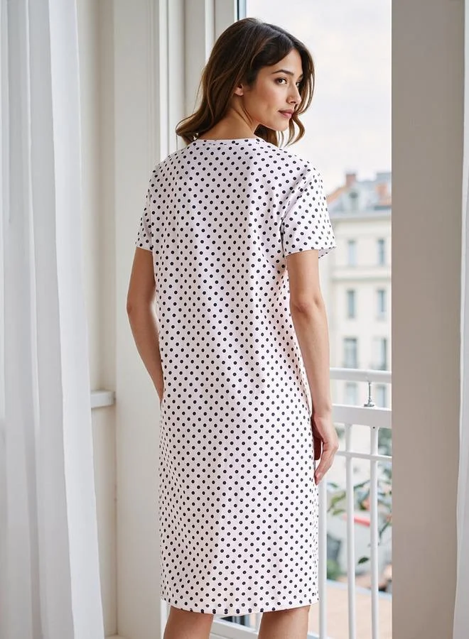 Splash FAV Polka Dot Print Night Dress