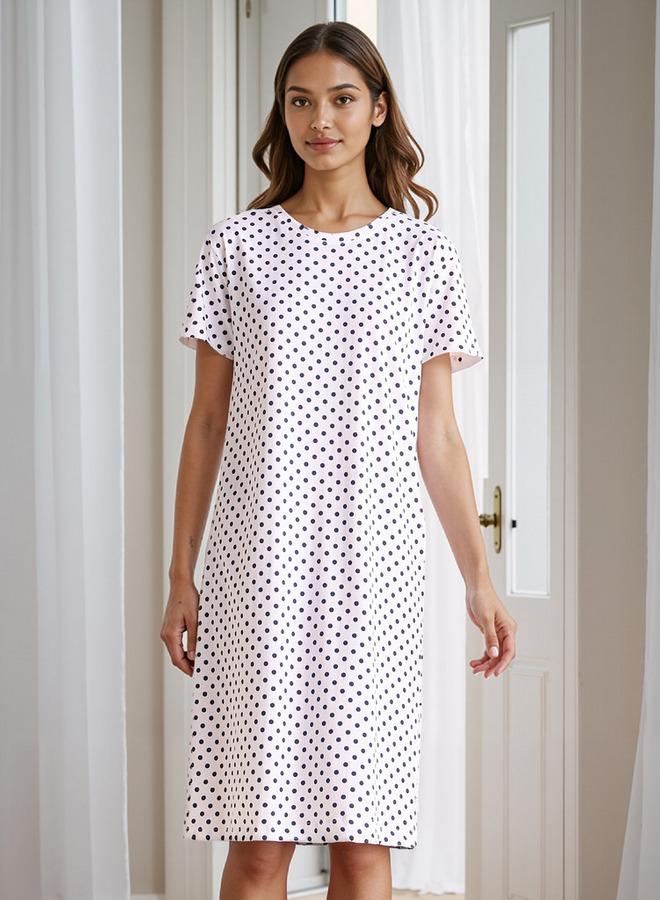 سبلاش فيڤ فستان نوم بطبعة منقطة - Image 1