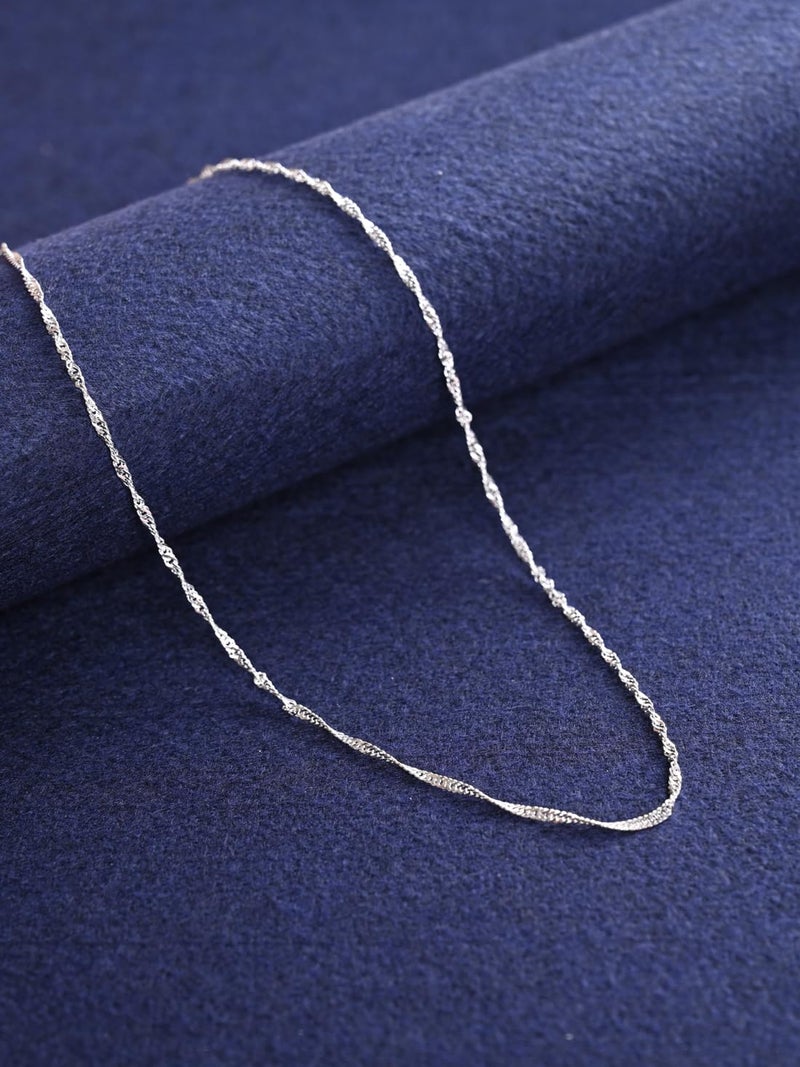 Clara 925 Sterling Silver Twisted Chain Necklace in 18 inches | Gift for Women and Girls| With Certificate of Authenticity and 925 Stamp - Image 2