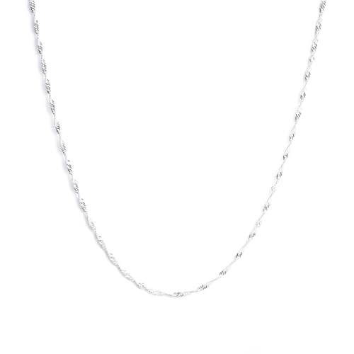 Clara 925 Sterling Silver Twisted Chain Necklace in 18 inches | Gift for Women and Girls| With Certificate of Authenticity and 925 Stamp - Image 1