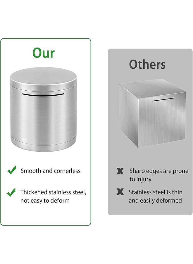 إيروريكس حصالة نقود للكبار مصنوعة من الفولاذ المقاوم للصدأ حصالة نقود غير قابلة للكسر تساعد في الميزانية والتوفير يجب كسرها لفتح حصالة نقود لتوفير المال 5.9 بوصة - Image 4