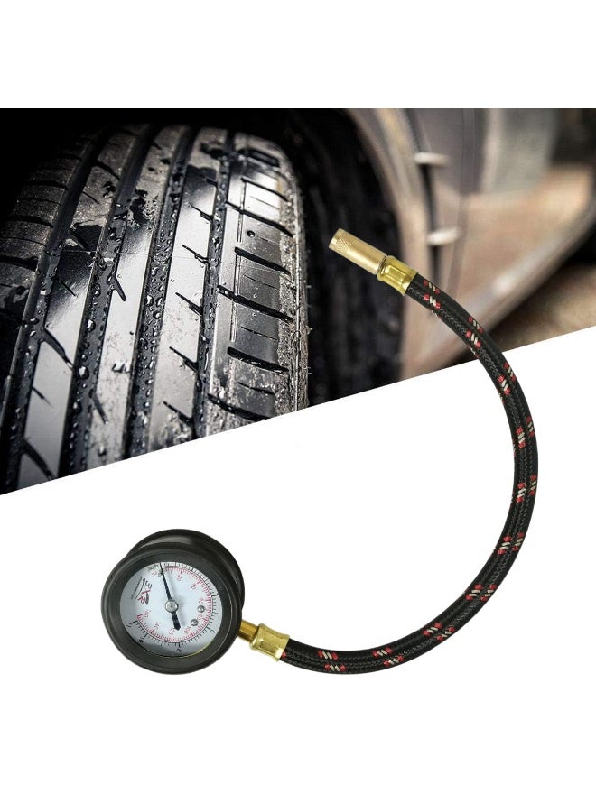 3XR Tire Pressure Gauge with Rubber Air Hose Heavy Duty Analog Tyre Pressure Meter for Car Bike Truck Accurate PSI Meter Portable Air Pressure Checker - Image 3