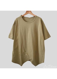 Plus Size Women's Summer Chubby Girl Design Irregular Split Short-sleeved T-shirt Top Loose Student Couple Top