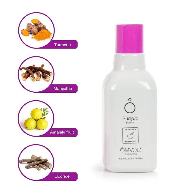 Omved Sudyuti Vegan Ayurvedic Skin Lightening Oil 200 ml - Image 2