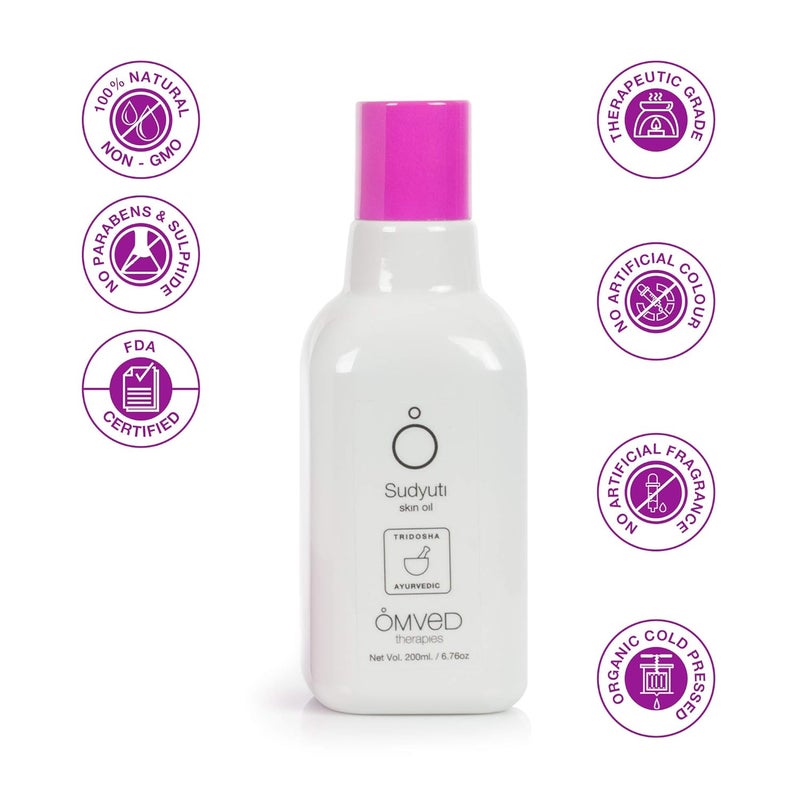 Omved Sudyuti Vegan Ayurvedic Skin Lightening Oil 200 ml - Image 4