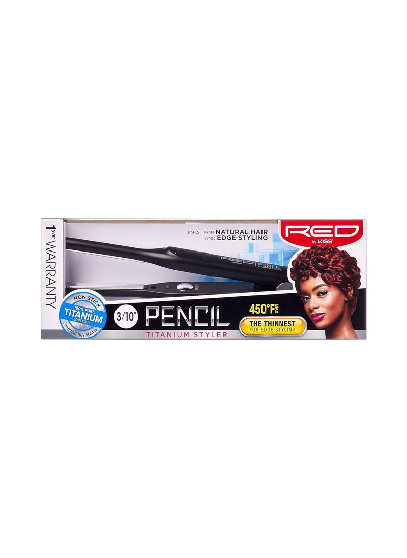 Red by Kiss RED by KISS Titanium Styler Pencil Flat Iron 310  UltraPrecise Edge  Pixie Cut Styling 450F Max Heat FrizzFree Instant Temperature Control Professional  Home Use 