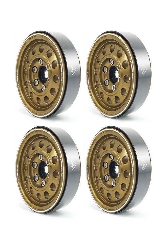 Treal Metal 1.9 Beadlock Wheel Rims 4pcs Vintage Design Wheel Hub for Wagon Wheel 1:10 RC Crawler -Type I (Bronze) - Image 1