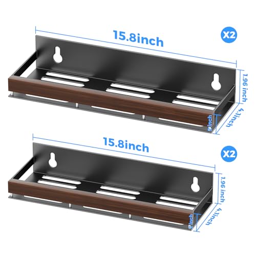 DEMEGA Walnut Magnetic Spice organizer for Refrigerator Wall Mount Spice Rack Magnetic Fridge Shelf Spice Jar Seasoning Organizer (Walnut 4 Pack) - Image 3