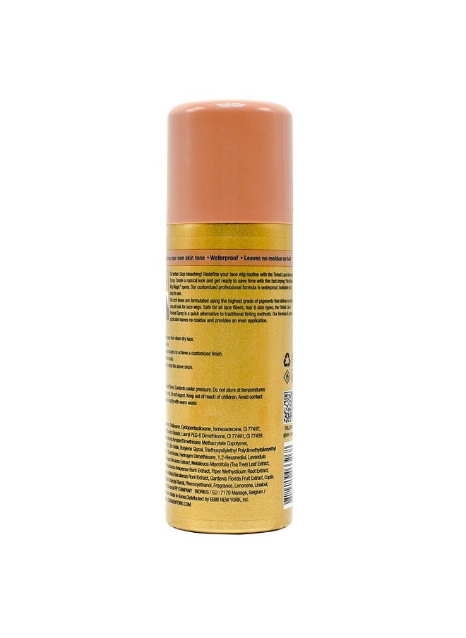EBIN NEW YORK Tinted Lace Aerosol Spray Medium Brown 2.7Oz/ 80Ml Quick Dry Water Resistant No Residue Water Resistant Even Spray Matching Skin Tone Natural Look  - Image 2