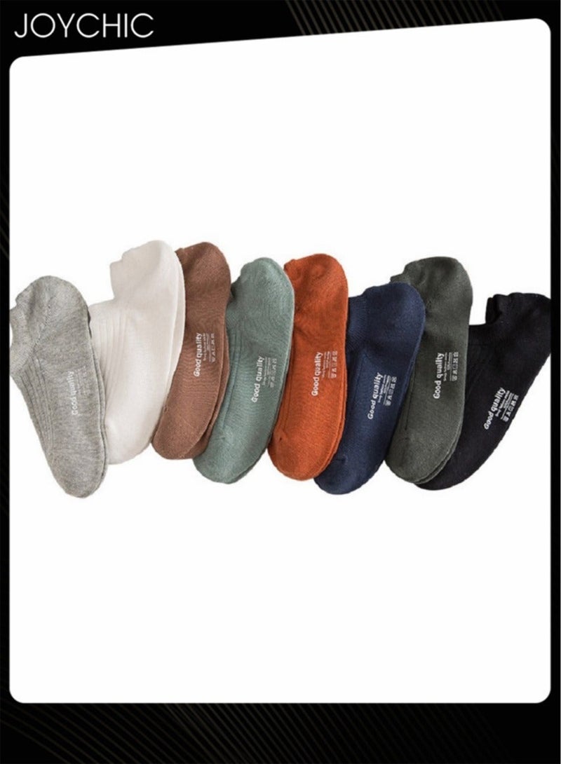 NIBEMINENT 8 Pair Cotton Casual Ankle Socks Sweat-absorbent Breathable Multicolour for Men - Image 2