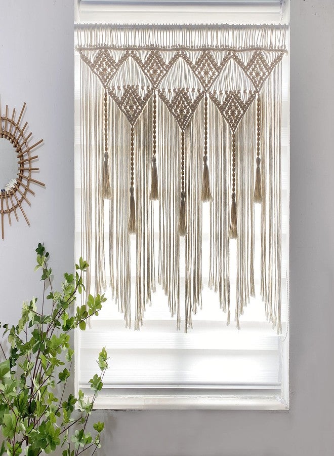 Youngeast Large Macrame Wall Hanging for Bedroom, Headboard, Window Curtains, Boho Wall Decor, Tapestry, Tassel Woven Backdrop 31"X39" (Wood Dowels Not Included) - Image 1