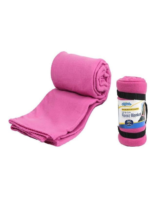 Cloudz Cozy Fleece Airplane Travel Blanket for Your Flight, Car, Camping, Home or Comforting Warmth Anywhere! - Fuchsia - Image 5