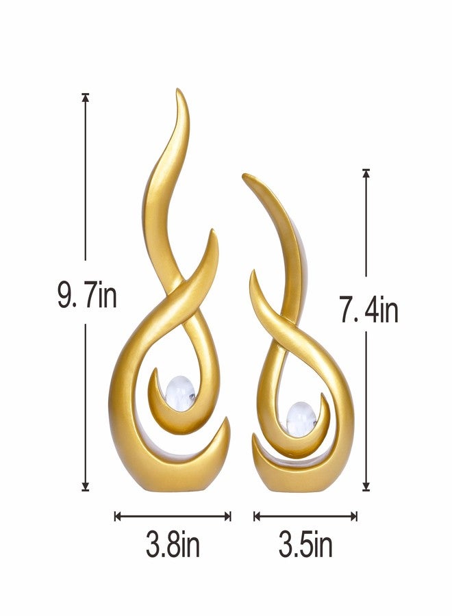 Dlfghos Gold Home Decor Statue Modern Abstract Sculpture Decorative Accent Art Round Geometric Centerpieces for Living Room Dining Bookshelf Entryway Table Office Desk Decorations - Image 5