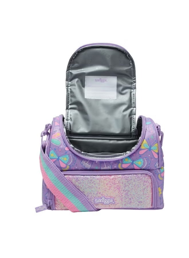 Smiggle Lively Butterfly Crossbody Insulated Lunch Bag for Students - Portable Lunch Box Storage Bag - Image 2