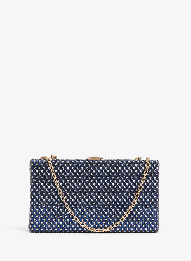 Khizana Rhinestone Embellished Box Clutch