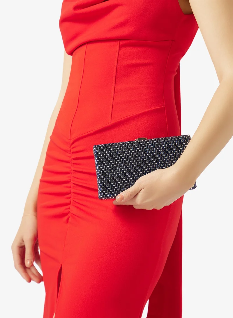 Rhinestone Embellished Box Clutch
