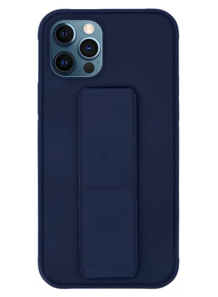 VITION Case Cover For iPhone 12/12 Pro, Finger Grip  Phone holder Case Car Magnetic Multi-function 3 in 1 Shockproof Back Cover Protective Case (iPhone 12/12 Pro dark blue) - Image 1