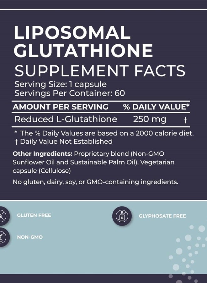 BodyBio جلوتاثيون ليبوزومي | أقوى مضاد أكسدة في الجسم | ماستر ديتوكسيفيكيشن | تنظيف القولون | حماية خلوية مثالية للدفاع المناعي | امتصاص ليبوزومي معزز | 60 كبسولة - Image 2