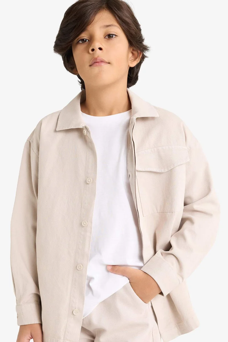 ديفاكتو Oversize Fit Long Sleeve Shirt