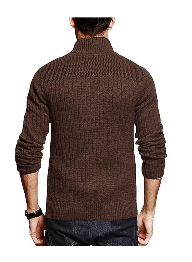 Loquat New Fall/winter Sweater Men's Solid Color Half Turtleneck Sweater  - Image 2