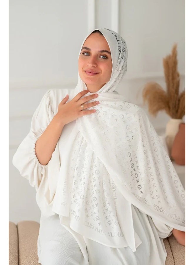 كايان طرحة كويتي بيور كويتي فاخرة راقية - أبيض - Image 1