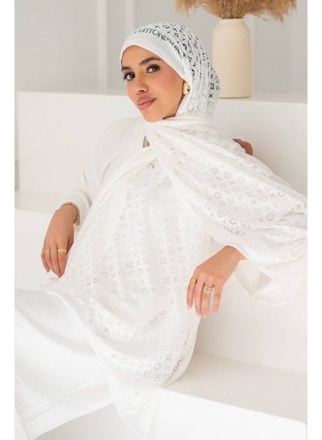 كايان طرحة كويتي بيور كويتي فاخرة راقية - أبيض - Image 2