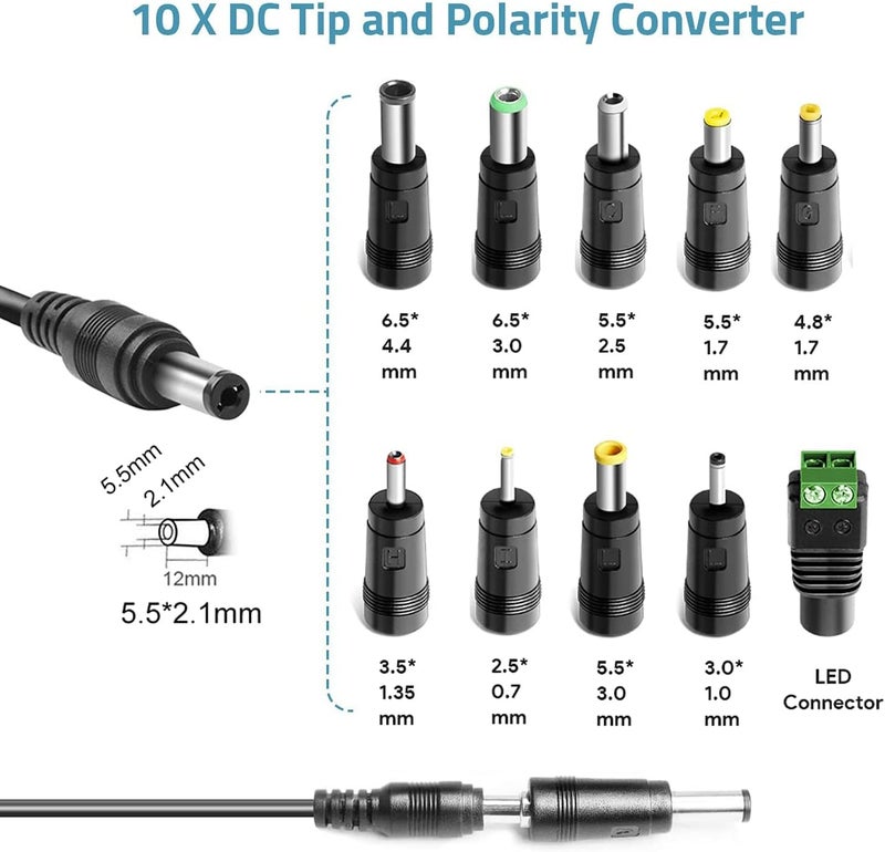 اتش كي واي شاحن مزود طاقة عالمي DC 24V لآلة النقش والقطع بالليزر ORTUR Laser Master 2 S2-SF LU4-SF LU4-LF LU2-2، ومكبر صوت Denon Heos 7 HS2، ومكبر سماعات الرأس Creative Sound Blaster X7 - Image 3