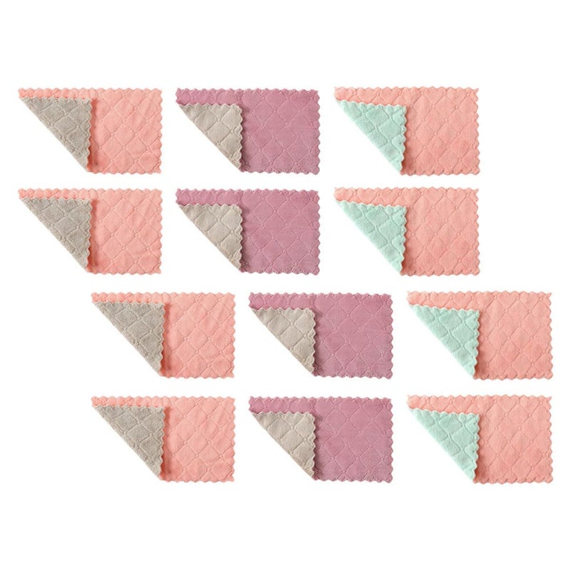 20Pcs Microfiber Double Layer Absorbent Kitchen Dish Towels Non Stick Oil Cleaning Cloths - Image 2