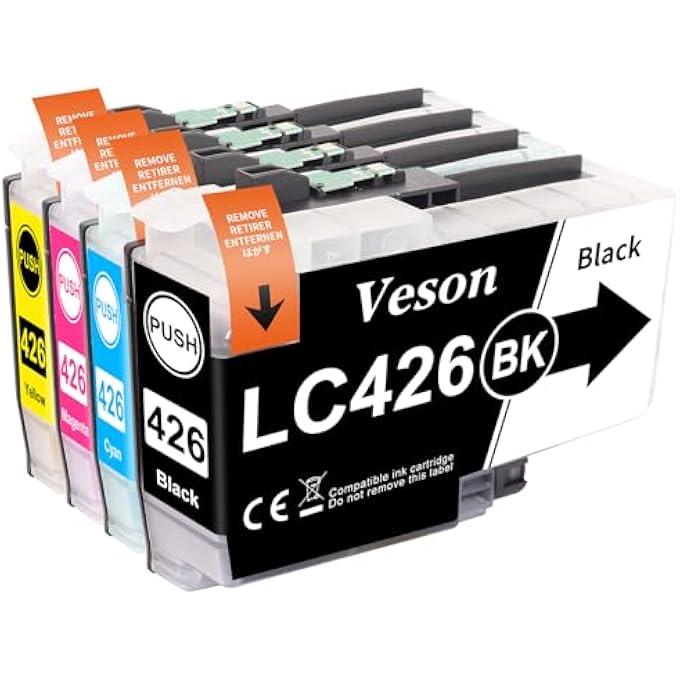 LC426 INK CARTRIDGES VALUE PACK COMPATIBLE WITH BROTHER LC426 CARTRIDGES LC426XL LC-426VAL LC426VAL FOR BROTHER MFC-J4335DW MFC-J4340DW MFC-J4540DW MFC-J4535DW (1 BLACK, 1 CYAN, 1 MAGENTA, 1 - Image 2