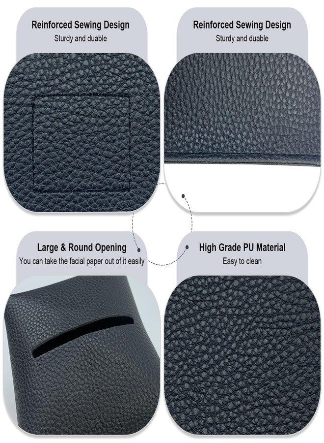 PENGLONG Tissue Box Cover 5X5X5'' PU Leather Tissue Holder Square Tissue Cube Box Organizer for Bathroom Vanity Countertop, Car, Night Stands, Office, Home, Kitchen (1Pack, Black) - Image 4