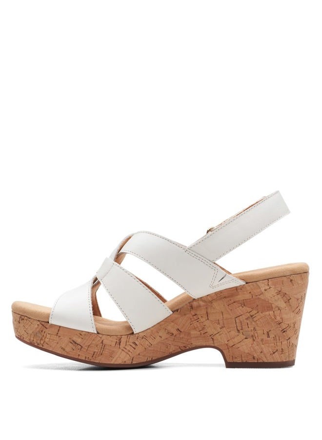 clarks Giselle Beach Wedge Sandal White Leather 38 EU - Image 4