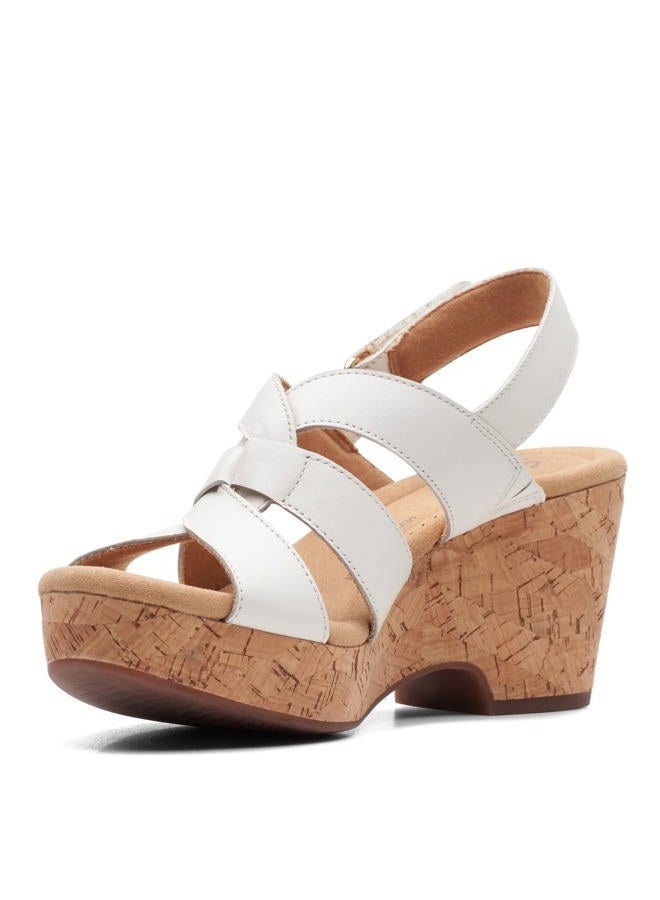 clarks Giselle Beach Wedge Sandal White Leather 38 EU - Image 5