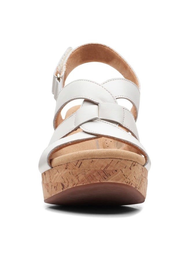 clarks Giselle Beach Wedge Sandal White Leather 38 EU - Image 3
