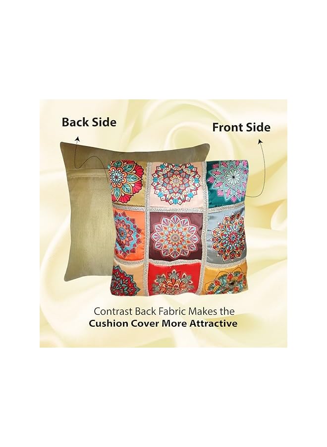 The Bros Stylish Cushion Covers 45x45 cm (5PCs)– Elegant Home Décor – Soft & Durable Pillow Covers (Blue multicolour) - Image 3