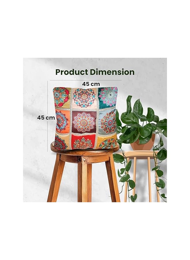 The Bros Stylish Cushion Covers 45x45 cm (5PCs)– Elegant Home Décor – Soft & Durable Pillow Covers (Blue multicolour) - Image 2