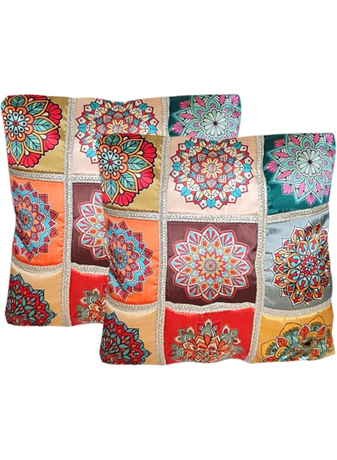 The Bros Stylish Cushion Covers 45x45 cm (5PCs)– Elegant Home Décor – Soft & Durable Pillow Covers (Blue multicolour) - Image 1