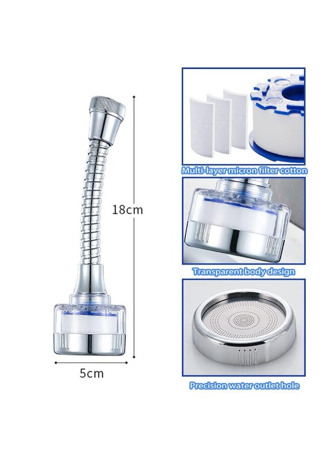 Arabest Faucet Water Filter Set, 360° Rotating Sink Water Filter Faucet Bathroom Sink Filter with Extension Tube, Household Faucet Filter Tap Splash-Proof Faucet with Filter Elements for Home Kitchen - Image 5