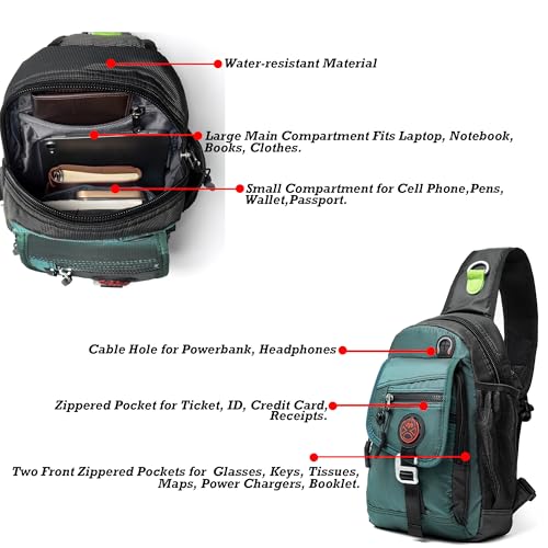 NICGID Sling Bag Chest Shoulder Backpack Crossbody Bags for Tablet Laptop Outdoor Hiking Men Women - Image 5