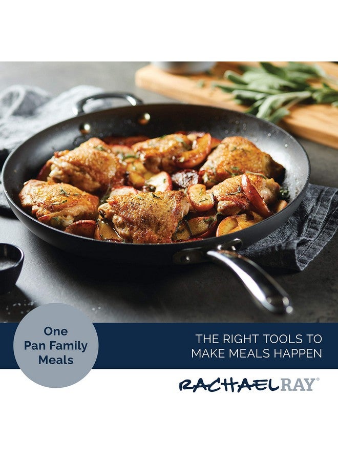 Rachael Ray 80089 Professional Hard Anodized Nonstick Frying/Fry Pan/Skillet with Helper Handle, 14 Inch - Gray - Image 3