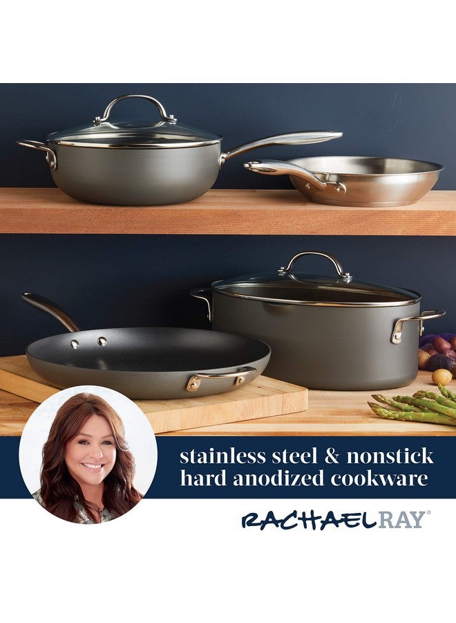 Rachael Ray 80089 Professional Hard Anodized Nonstick Frying/Fry Pan/Skillet with Helper Handle, 14 Inch - Gray - Image 5