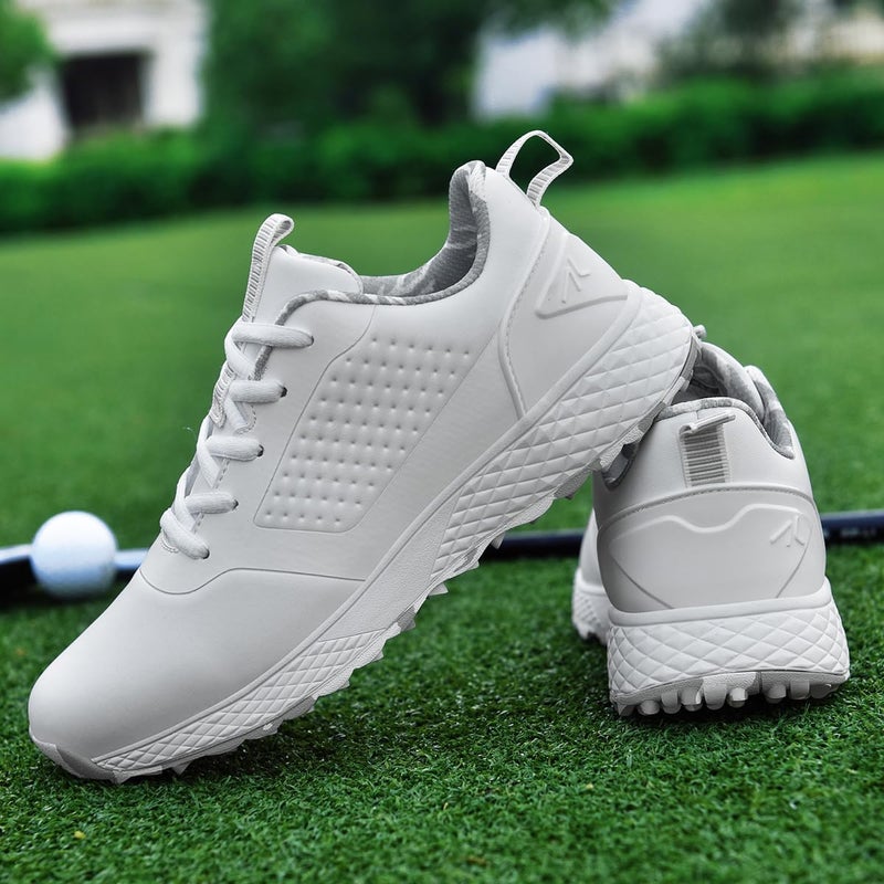 ULTIANT Women Golf Shoes Spikeless Waterproof Golf Sport Sneakers Size5-10(White_Grey,39) - Image 3
