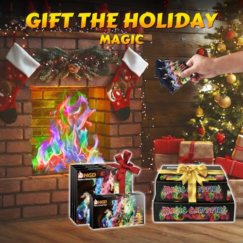 HGD (6 Pack) Magic Campfire Fire Color Changing Packets for Fire Pit, Indoor/Outdoor Fireplace, Bonfire - Rainbow Magical Flame, Camping Accessory, Compatible with Wood - Image 5