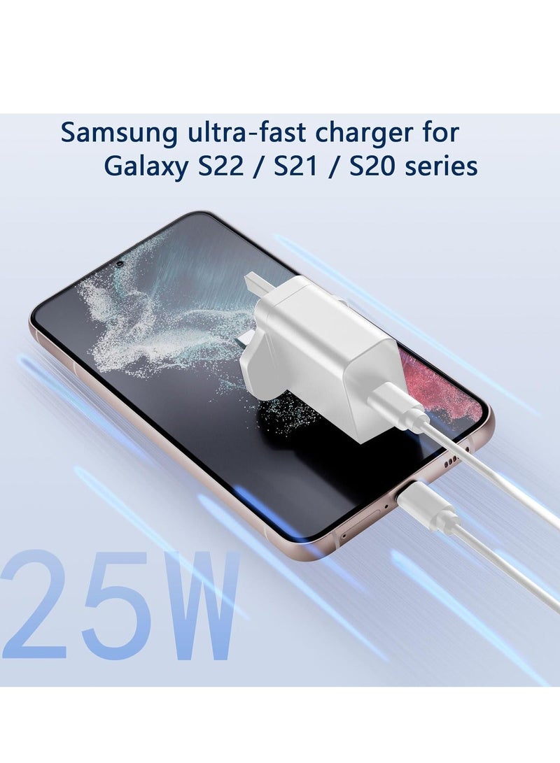 MUNTAQI 25W USB-C Super Fast Charger Adapter for Samsung Galaxy Devices - White - Image 2
